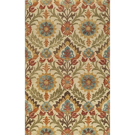 MOMENI 27547 Tangier Indian Hand Tufted Rug- Gold - 7 ft. 6 in. x 9 ft. 6 in. TANGITAN-9GLD7696